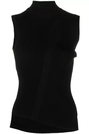 VERSACE Women Ribbed Tops - Cut-out ribbed-knit top