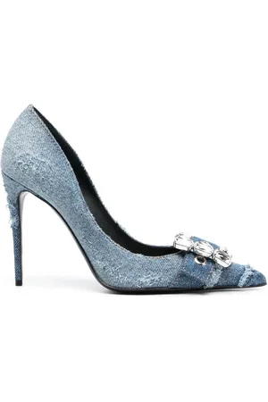Dolce & Gabbana Crystal-embellished denim pumps