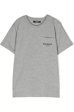 Balmain Boys Short Sleeve - Logo-print cotton T-shirt