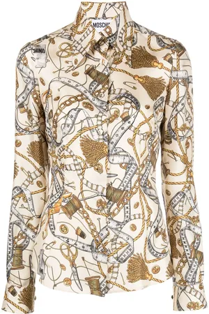 Moschino Bridle-print silk shirt