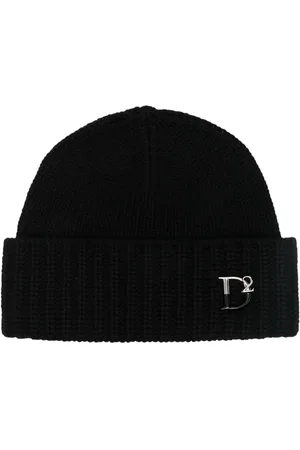 Dsquared2 Monogram-plaque knitted beanie