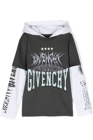 Givenchy Boys Tops - Logo-print multi-panel top