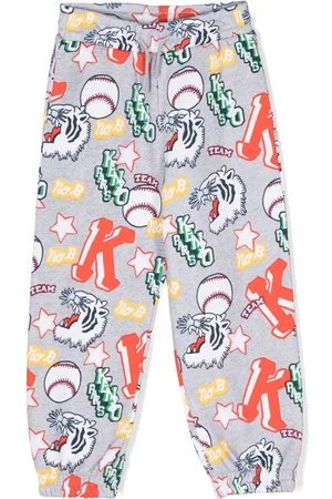 Kenzo Printed Trousers - Graphic-print cotton track pants