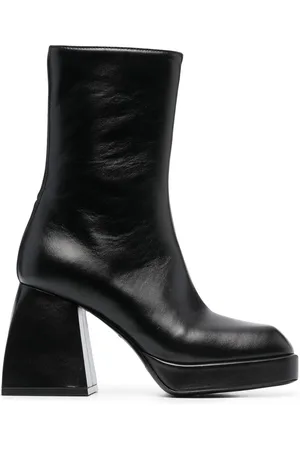NODALETO Block-heel leather boots