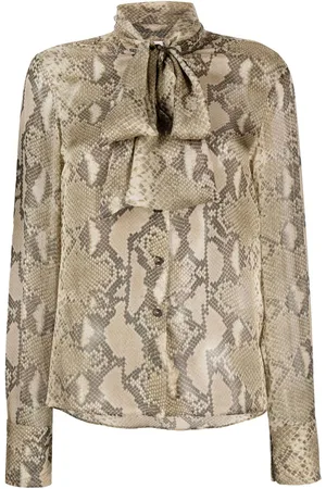 Stella McCartney Python-print silk shirt