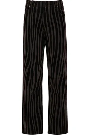 RTA Striped straight-leg cropped trousers