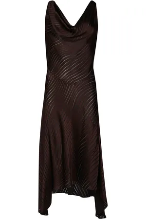 RTA Wave-print cowl-neck midi dress