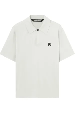Palm Angels Monogram-embroidered cotton polo shirt
