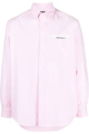 Palm Angels Logo-patch cotton shirt