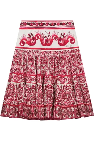 Dolce & Gabbana Majolica-print poplin skirt