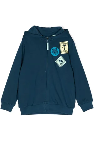 Il gufo Graphic-print zip-up cotton hoodie