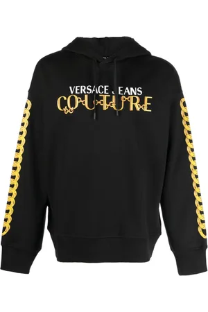 VERSACE Logo-print cotton hoodie