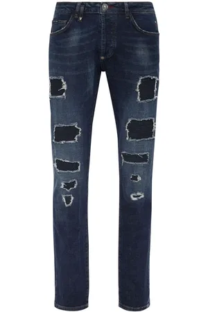Philipp Plein Distressed low-rise skinny jeans