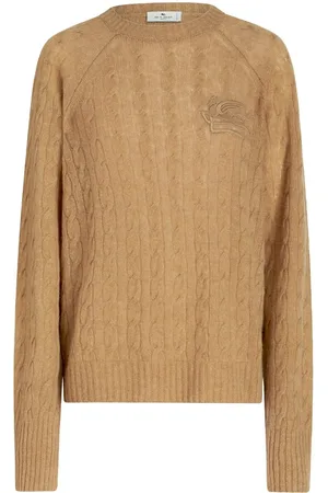 Etro Logo-embroidered cable-knit jumper