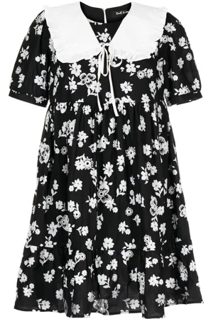 tout a coup Floral-print A-line cotton dress