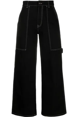Stella McCartney Contrasting stitching wide-leg jeans