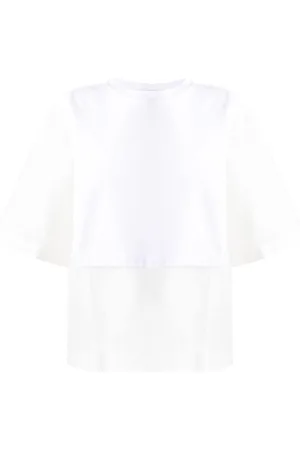 Fabiana Filippi Semi-sheer panelled cotton T-shirt