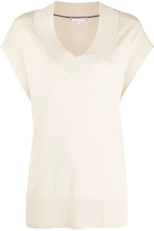 Tommy Hilfiger V-neck cotton-lyocell blend top