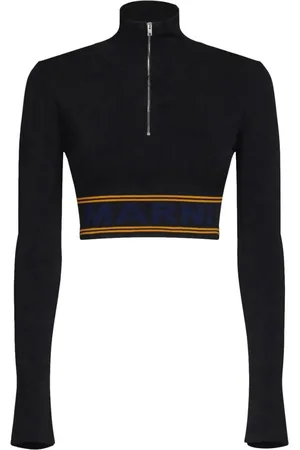 Marni Logo-underband cropped jumper