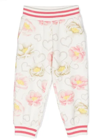 MONNALISA Floral-print stretch-cotton trousers