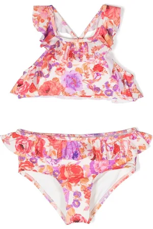 Monnalisa cherry-print Ruffle Bikini Set - Farfetch