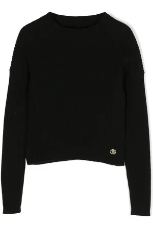 Roberto Cavalli Logo-plaque ribbed sweatshirt