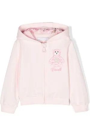 Roberto Cavalli Bear-embroidered zip-up hoodie