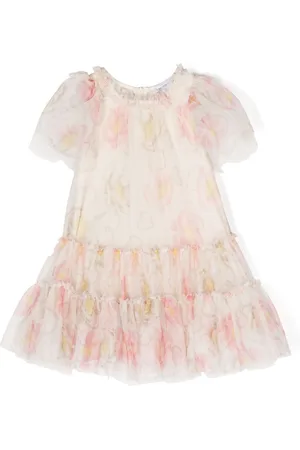 MONNALISA Ruffled short-sleeve dress