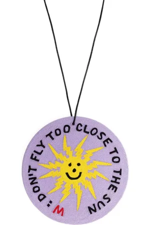 Walter Van Beirendonck oversized logo-plaque chain necklace, Purple