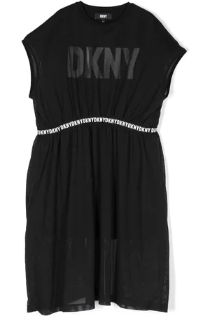 DKNY Logo-print mesh dress