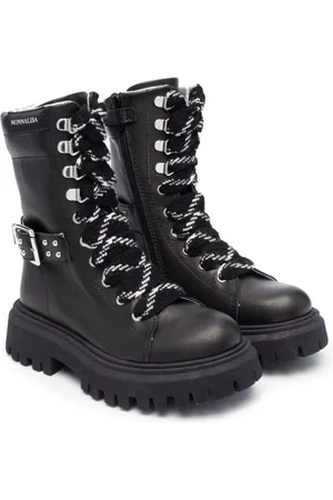 MONNALISA Lace-up leather ankle boots