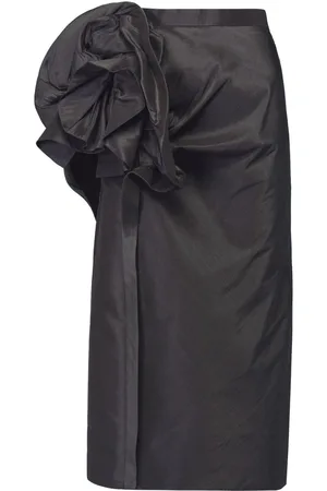 Maison Margiela Moir??-effect ruffled midi skirt