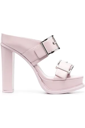 Alexander McQueen 120mm leather platform mules