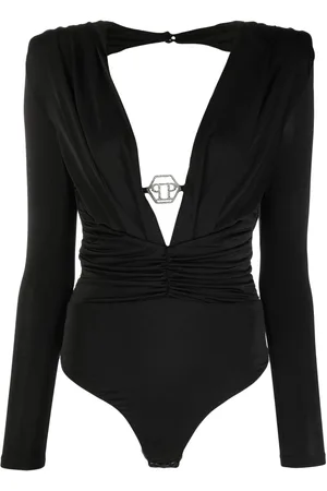 Philipp Plein Logo-plaque open-back bodysuit