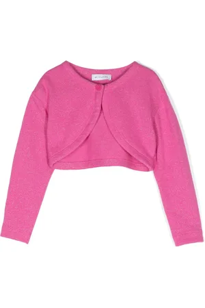 MONNALISA Intarsia-knit cropped cardigan