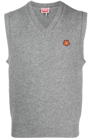 Kenzo Boke Flower-embroidery wool vest