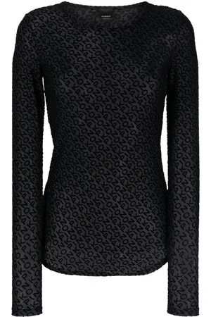 Pinko Logo-jacquard semi-sheer T-shirt