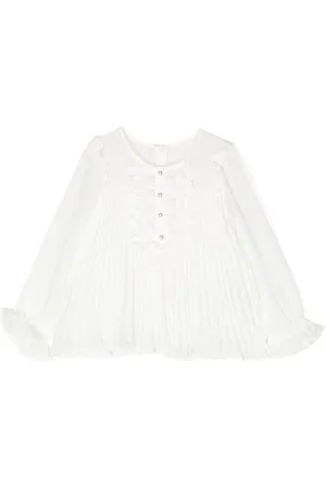 Self-Portrait Ruffle-detail pleated blouse