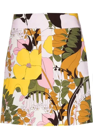 La DoubleJ Floral-print stretch-cotton A-line miniskirt
