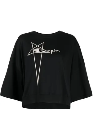 Rick Owens Logo-embroidered cotton T-shirt
