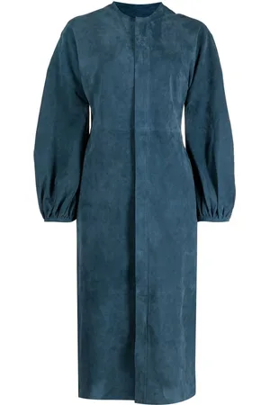 Paula Long puff sleeves midi dress