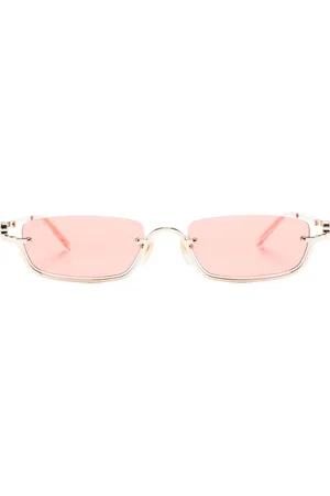 Gucci Metallic rectangular-frame sunglasses