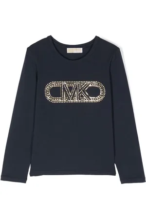 Michael Kors Logo-studded long-sleeved jersey T-shirt