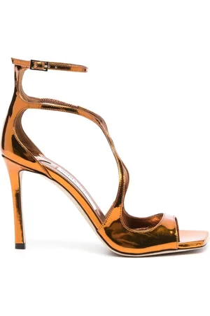 Jimmy Choo Azia 95mm metallic-effect sandals