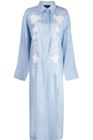 Cynthia Rowley Floral-embroidered shirt dress