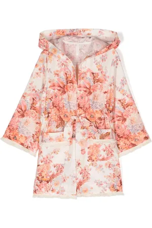 ZIMMERMANN Floral-print frayed-edge robe
