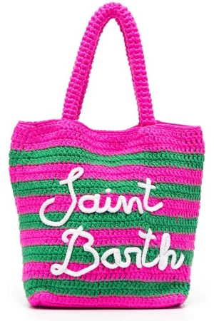 MC2 Saint Barth Raffia Multicolor Bucket Bag With Bamboo Handles