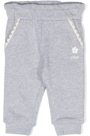Chloé Mélange-effect cotton track pants