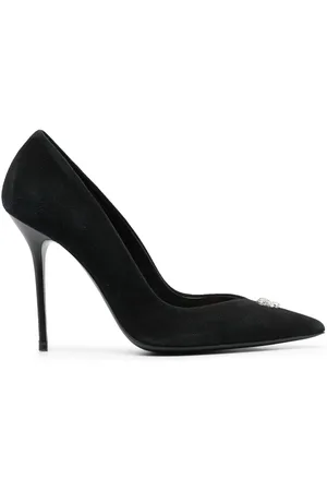 Philipp Plein 100mm skull-embellished suede pumps