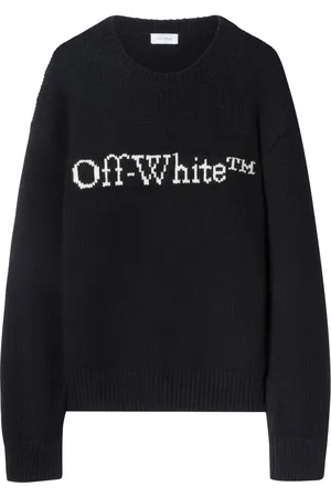 OFF-WHITE Logo-intarsia wool jumper